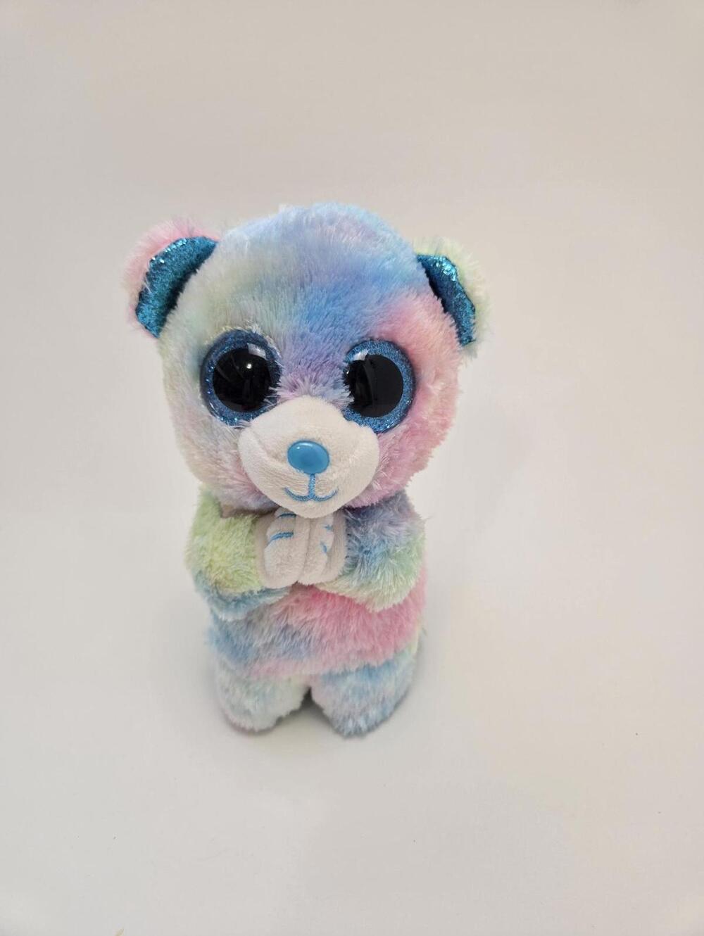 Ty Beanie Boo “Hope” the Praying Tie-Dye Bear No Hang Tag (6 inch)